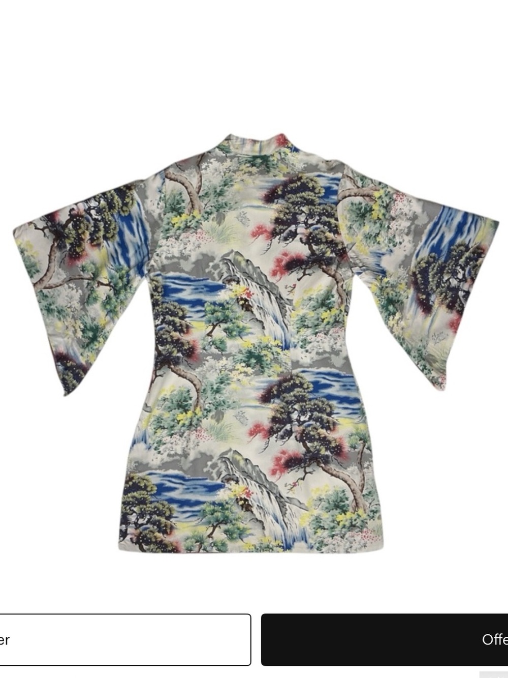 Vintage Lucky Brand 90s Y2K Retro Boho Indie Sleaze Maximalist Kimono Dress M - Picture 3 of 8